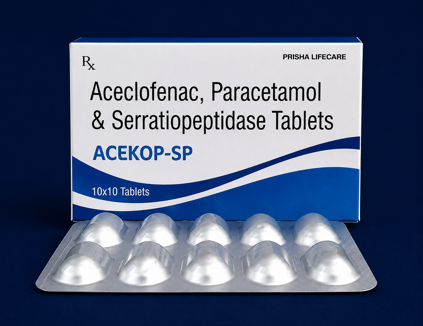 Aceclofenac, Paracetamol & Serratiopeptidase Tablets